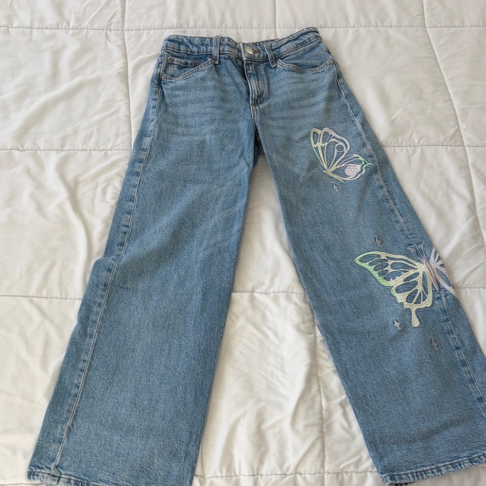 H&M Light Blue Jeans with Butterfly Design